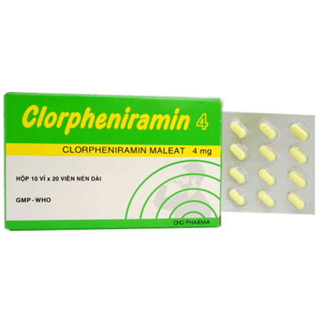 Thuốc Clorpheniramin 4mg - Điều trị viêm dị ứng