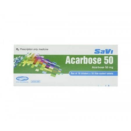 Thuốc SaVi Acarbose 50 - điều trị đái tháo đường type 2