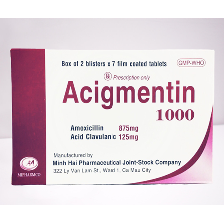 Thuốc Acigmentin 1000 - Điều trị nhiễm khuẩn