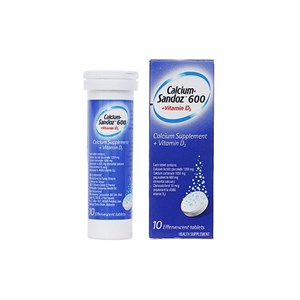 Thuốc Calcium Sandoz 600 tuýp 10 viên – Điều trị thiếu calci và vitamin D