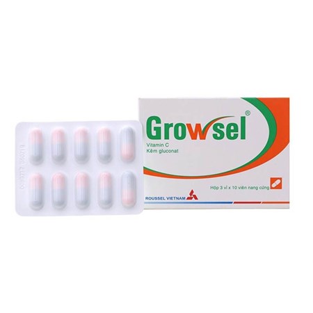 Thuốc Growsel hộp 30 viên - Điều trị thiếu vitamin C và kẽm