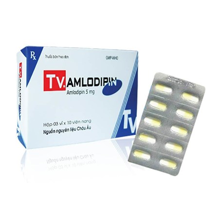 Thuốc TV.Amlodipine 5mg - Điều trị cao huyết áp
