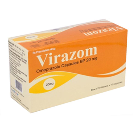 Thuốc Virazom 20mg - Điều trị loét dạ dày - tá tràng.