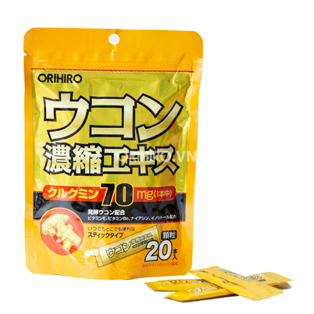 Thuốc Bột nghệ giải rượu Orihiro túi 20 gói – Giúp gan điều tiết chất độc