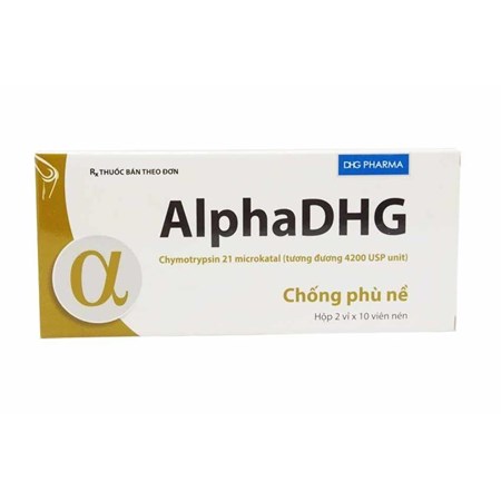 Thuốc Alpha DHG (Chymotrypsin 21 Microkatal) - Chống phù nề