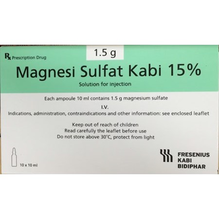 Thuốc Magnesi Sulfat Kabi 15% - Điều trị rối loạn nhịp tim