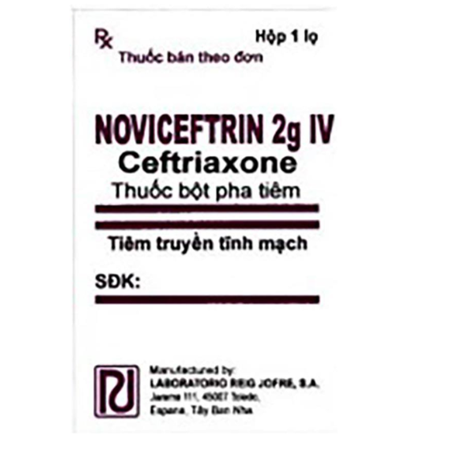 Thuốc Noviceftrin 2g IV - Điều trị các vi khuẩn nhạy cảm với Ceftriaxon