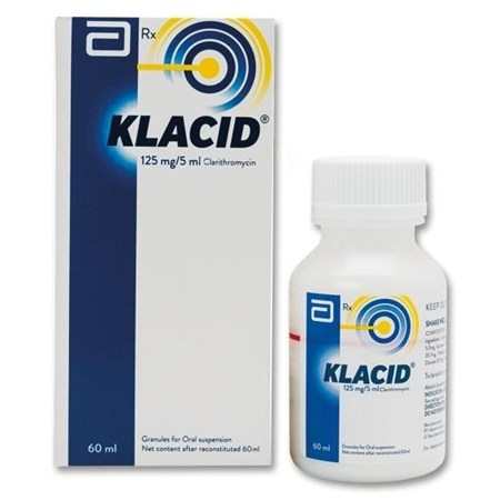 Thuốc KLACID 125mg/5ml - Điều trị bệnh viêm phổi và viêm họng