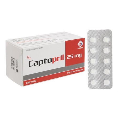Thuốc Captopril Stada 25mg Cap trị cao huyết áp, suy tim