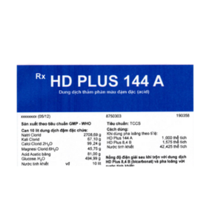 Thuốc HD Plus 144 A-Dung dịch giúp thẩm phân máu