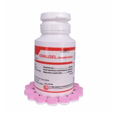  Thuốc Ovalgel chewable tablets hỗ trợ điều trị đầy hơi, khó tiêu 