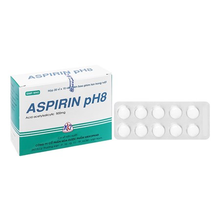 Thuốc Aspirin pH8 500mg giảm đau, trị cảm cúm