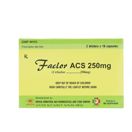 Thuốc Factor ACS 250mg trị nhiễm khuẩn đường hô hấp