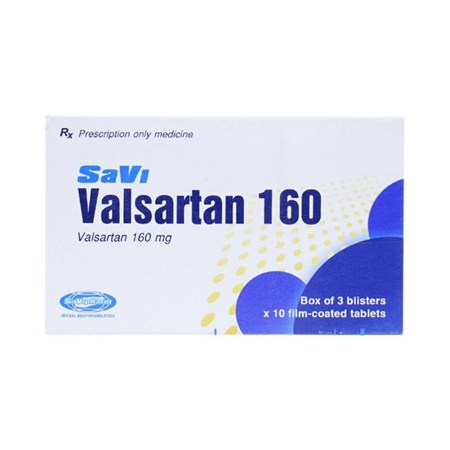 Thuốc SaVi Valsartan 160 - Điều trị tăng huyết áp, suy tim 