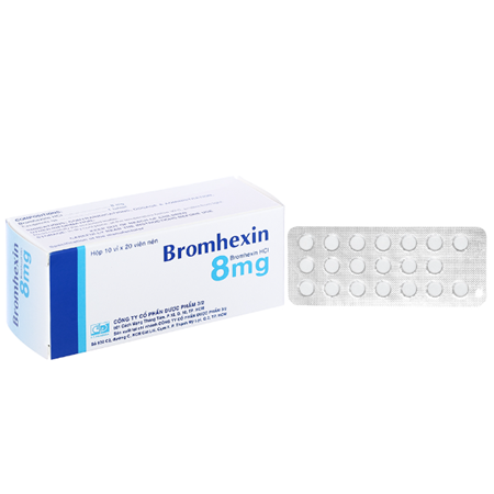 Thuốc Bromhexin 8mg hỗ trợ tan đờm trong viêm khí phế quản