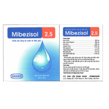 Thuốc Mibezisol 2.5 - Bổ sung nước và chất điện giải hiệu quả