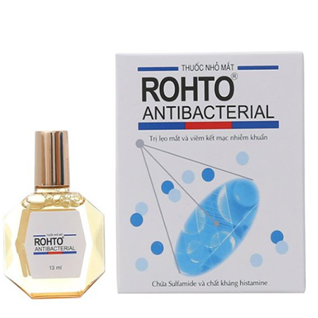 Thuốc nhỏ mắt Rohto Antibacterial điều trị lẹo mắt, viêm kết mạc, nhiễm khuẩn