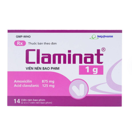 Thuốc Claminat 1g Imexpharm điều trị nhiễm khuẩn tai mũi họng