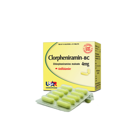Thuốc Clorpheniramin-BC - Điều trị viêm mũi, hắt hơi, sổ mũi theo mùa