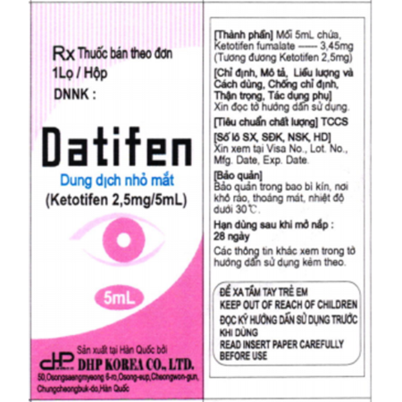 Thuốc Datifen Oph - điều trị Viêm kết mạc dị ứng