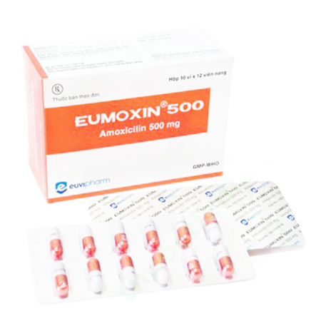 Thuốc Eumoxin 500 điều trị nhiễm khuẩn đường hô hấp trên và dưới