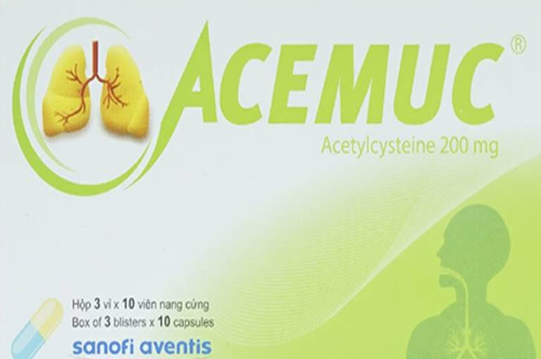 Thuốc Acemuc dạng viên nang cứng dùng điều trị bệnh về hô hấp