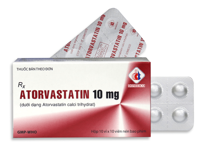 Atorvastatin 10mg là thuốc chữa trị tăng Cholesterol máu