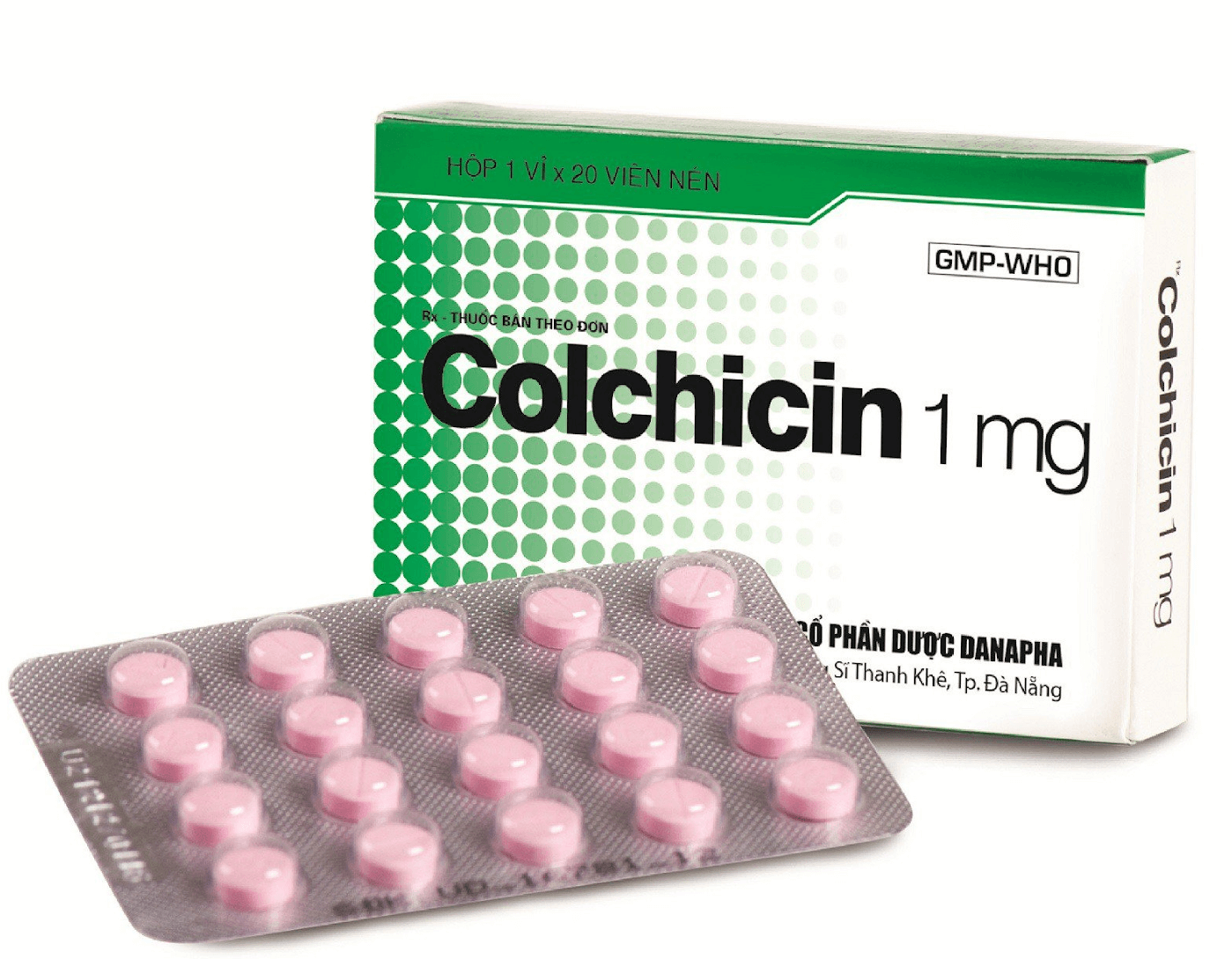 Thuốc Colchicin được sản xuất theo dạng viên nén 1mg