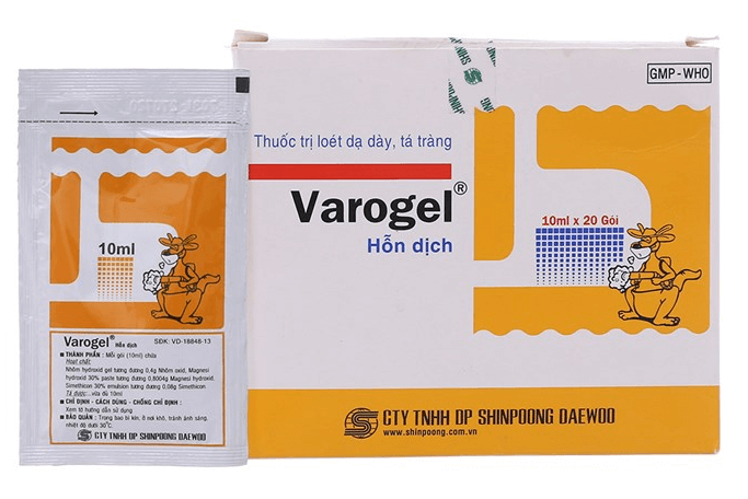 Thuốc Varogel đóng gói trong hộp, gồm 20 gói x 10ml