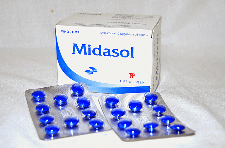 Midasol được đóng gói dạng viên dễ sử dụng