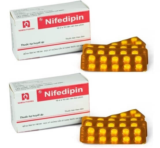 Hộp vỏ thuốc Nifedipin hạ huyết áp